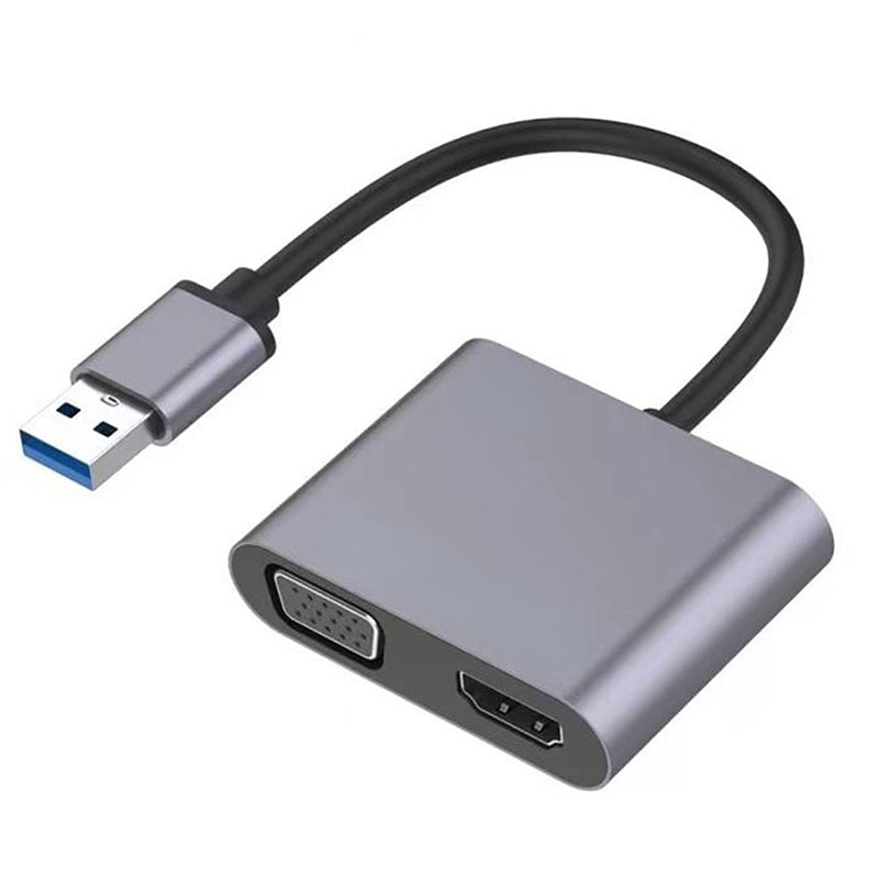 USB to VGA HD 2-in-1 Portable USB Hub Laptop Docking Station HD Video Adapter Cable 1080P USB to VGA HD 2-in-1 Portable USB Hub Laptop Docking Station HD Video Adapter Cable 1080P